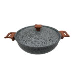 ماهیتابه چدن گرانیتی هاناتک سایز ۲۸ رنگ طوسی - Image 2