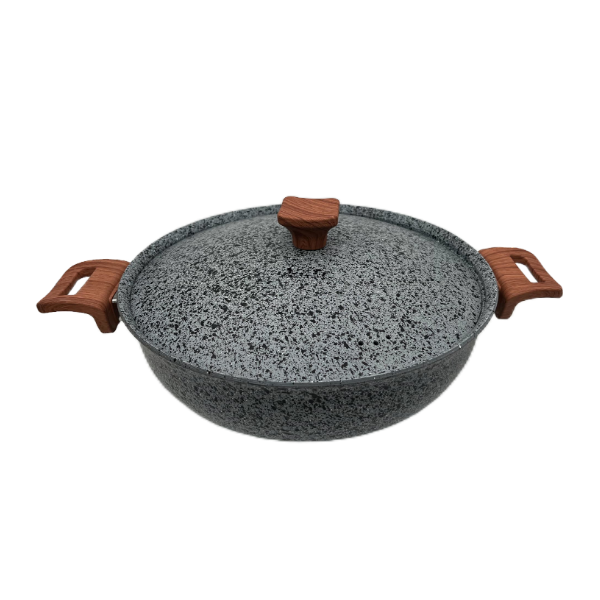ماهیتابه چدن گرانیتی هاناتک سایز ۲۸ رنگ طوسی