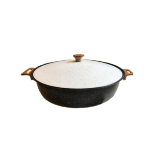 ماهیتابه چدن گرانیتی هاناتک سایز ۳۲ رنگ مشکی درب سفید
