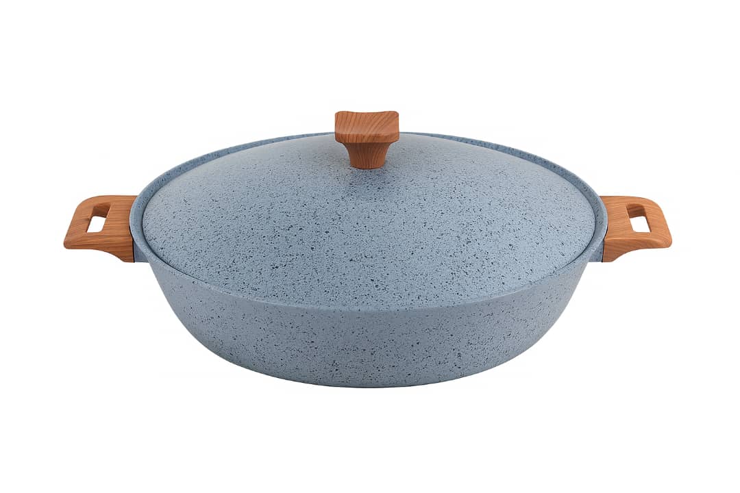 ماهیتابه چدن گرانیتی هاناتک سایز ۳۲ رنگ طوسی