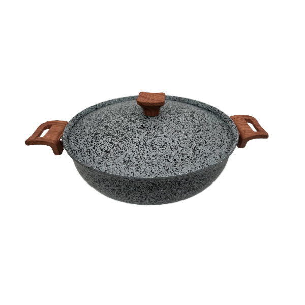 ماهیتابه چدن گرانیتی هاناتک سایز ۲۴ رنگ طوسی