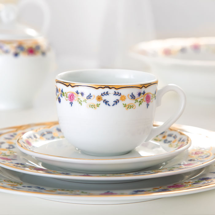 سرویس چینی زرین 28 پارچه مدل ایتالیا اف طرح گلستان درجه عالی