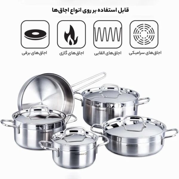 سرویس قابلمه 9 پارچه کرکماز مدل آلفا (Alfa) - Image 6
