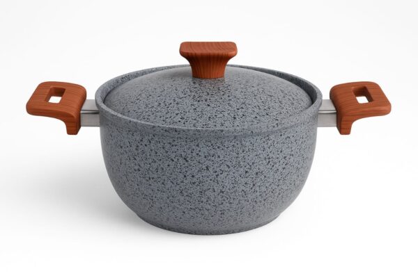 قابلمه چدن گرانیتی هاناتک سایز ۲۰ رنگ طوسی - Image 2