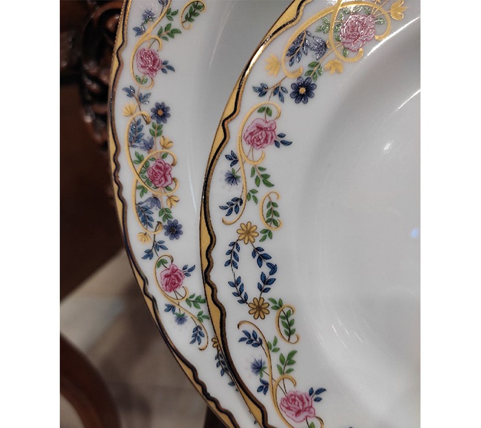 سرویس چینی زرین 28 پارچه مدل ایتالیا اف طرح گلستان درجه عالی