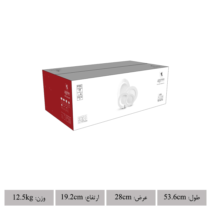 سرویس چینی زرین 28 پارچه مدل ایتالیا اف طرح گلستان درجه عالی