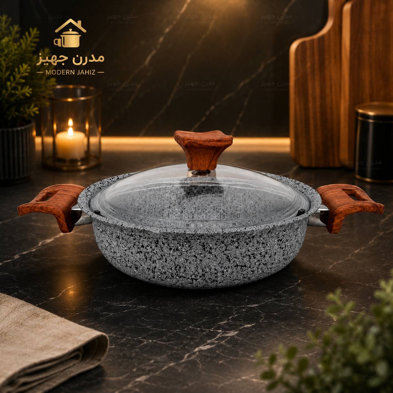 ماهیتابه چدن گرانیتی هاناتک سایز 20 ماهیتابه چدن گرانیتی هاناتک سایز 20