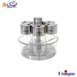 ست جا ادویه ای گردان استیل یونیک گرد 6 تایی UN-1620