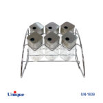ست ادویه ۶ تایی شیشه مربع هلالی یونیک Unique کد UN-1639