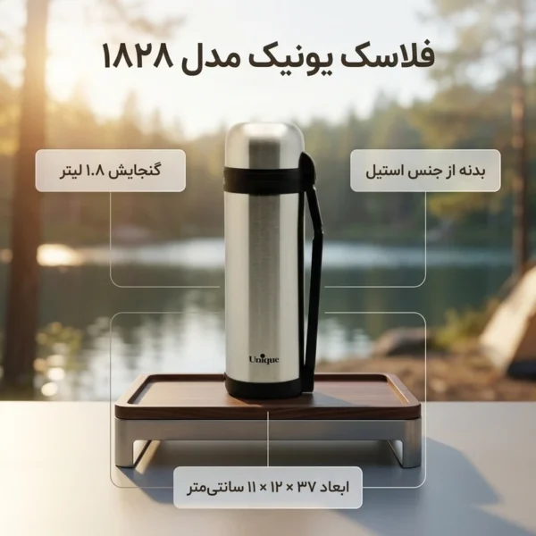 فلاکس 1.5 لیتر استیل کوهستان یونیک UN-1826 - تصویر 5