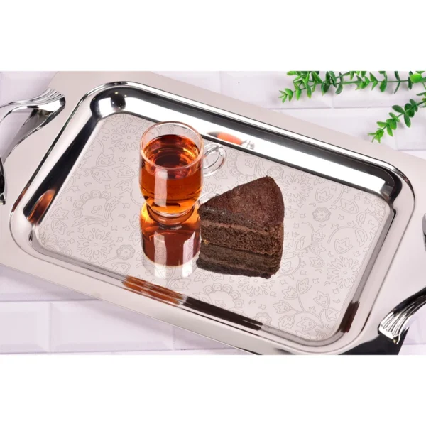 سینی براق استیل بدون پایه بزرگ یونیک مدل UN-4033 - تصویر 3