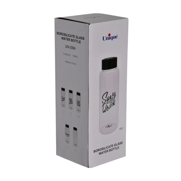 بطری آب متوسط درب مشکی یونیک UN-3064 - تصویر 3