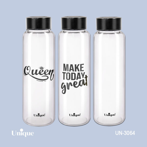 بطری آب متوسط درب مشکی یونیک UN-3064 - تصویر 4