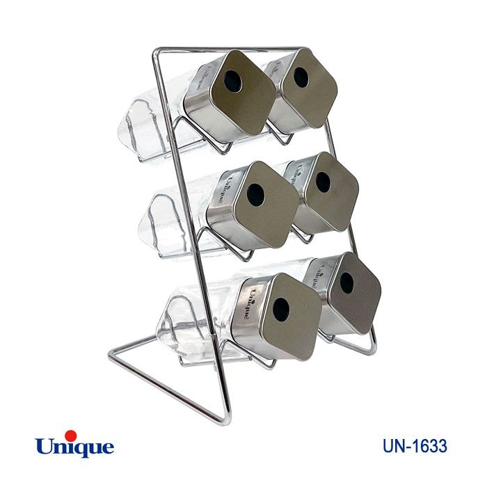 ست ادویه درب استیل ۶ عددی یونیک کد UN-1633 ست ادویه درب استیل 6 عددی یونیک Unique کد UN-1633 - Image 1