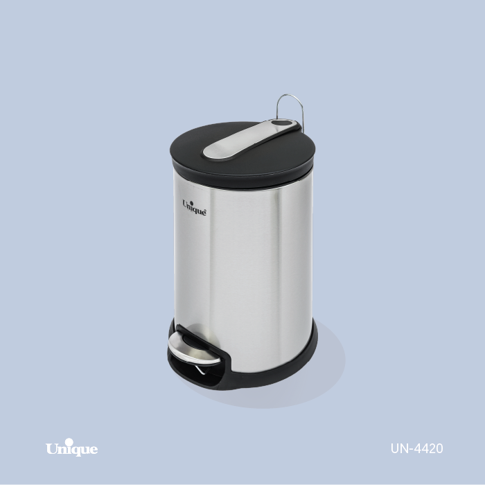 سطل زباله استیل ۱۲ لیتری یونیک مدل UN-4420 با درب آرامبند سطل زباله استیل ۱۲ لیتری یونیک مدل UN-4420 با درب آرامبند - تصویر 1