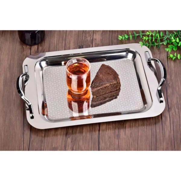 سینی براق استیل بدون پایه کوچک یونیک مدل UN-4067 - تصویر 5