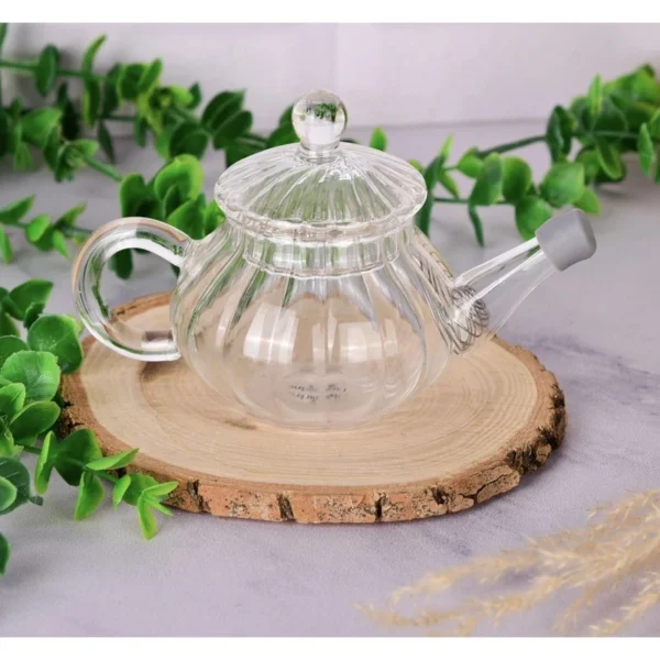 قوری زعفران یونیک مدل خطی با درب شیشه‌ای کد UN-7933 - تصویر 4